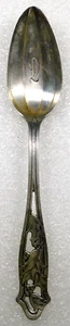 ANTIQUE DESIGNERS STERLING Cut Out 1910 FLORAL 2 SPOONS Estate - Picture 1 of 9