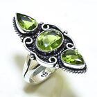 Peridot Gemstone Handmade 925 Silver Fashion Jewelry Ring Size 8 Rr557