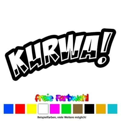 Kurwa Schrei Scream V-2 Spruch fluchen Polen Tschechien Aufkleberfolie Sticker - Bild 1 von 2
