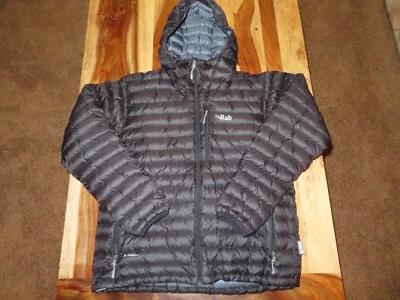 Rab Pertex Microlight Alpine Down Jacket Hoodie - Men's Large L - Black  - Image 1 of 4