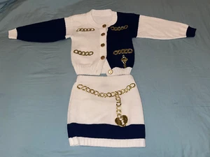 VTG Miniwaves Suit 2 pcs Set Girls Youth White Blue Gold Lock Key Chains - Picture 1 of 3
