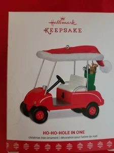 Hallmark 2017 Ho-Ho-Hole in One Red Christmas Golf Cart Ornament - w/ box - Picture 1 of 11