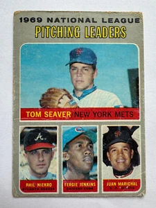 1970 Topps #69 NL Pitching Leaders mit HOFers Seaver, Niekro, Jenkins, Marichal - Bild 1 von 2