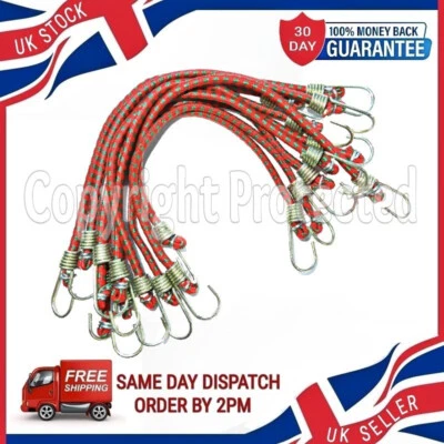 10 SMALL BUNGEE CORDS 10" SHORT MINI BIKE CAMPING ELASTIC STRAP HOOK STRETCH - Image 1 of 4