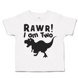 Toddler T-Shirt Rawr I Am 2 Dinosaur Cotton Second Birthday Boy & Girl Clothes - Picture 1 of 18
