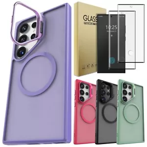 Custodia per Samsung S23 Ultra S23+ S23 5G anello magnetico lente vetro temperato - Foto 1 di 48
