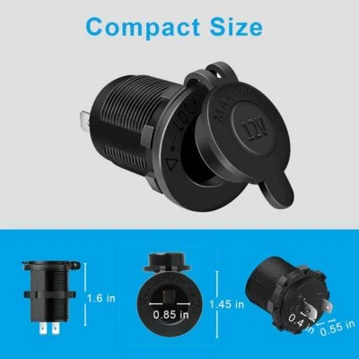 Auto KFZ Zigarettenanzünder Dose Buchse Einbau Steckdose Adapter  12V-24V - Bild 1 von 4