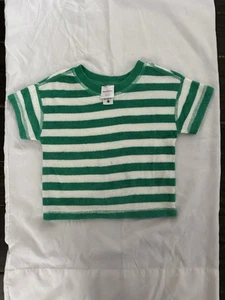 Hanna Andersson Boys Swim Terry Cloth Green Striped T-Shirt 2T - Picture 1 of 3
