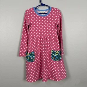 Matilda Jane Girls 6 Long Sleeve Polka Dot Pink Dress Pockets Fall School - Picture 1 of 4
