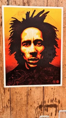 Serigrafía Shepard Fairey "Bob Marley" 2014 rara casi nueva *PRUEBA DE ARTISTA* Foto 1 de 4