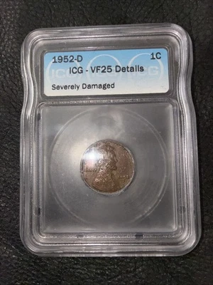 1952-D One Cent ICG VF25 Details - Image 1 of 2