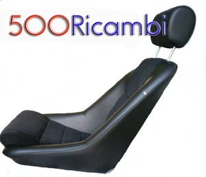 FIAT 500 & 126 SEDILE SPORTIVO NERO IN ECOPELLE E VELLUTO MOD. FUSINA - Foto 1 di 3