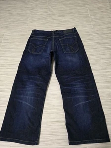 Calvin Klein Relaxed Straight Blue Jeans Mens Actual Size 36 X 27 - M2208 - Picture 1 of 5