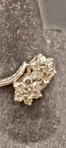 14k White Gold Prong Set Flower Diamond Cluster Ring Sz 8 (GJ915) - Picture 1 of 11