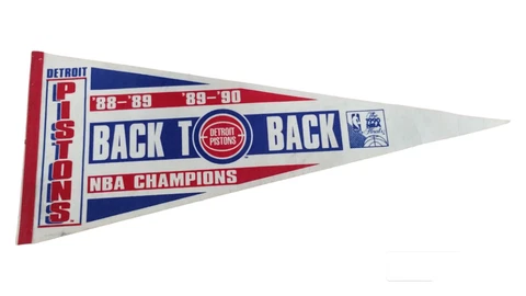 Detroit Pistons Back to Back NBA Champions Pennant 1988-1990 Cover