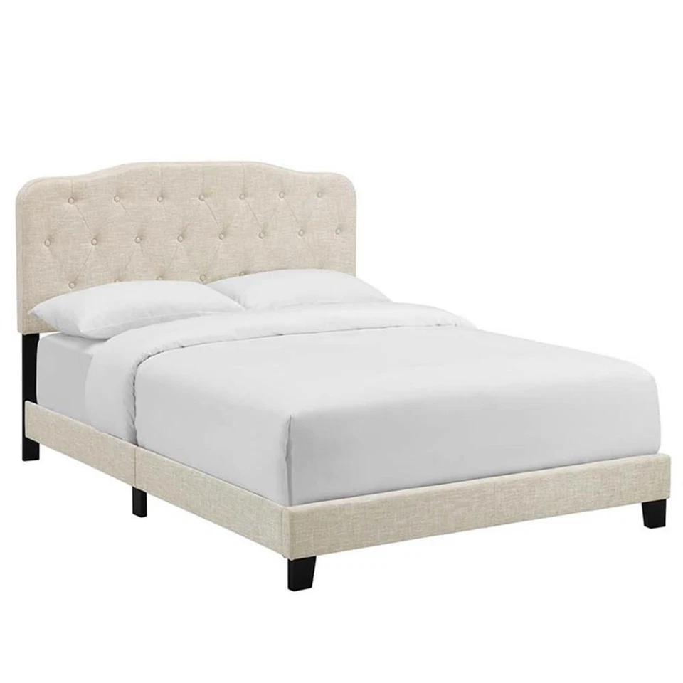 Modway Amelia King Upholstered Fabric Bed With Beige Finish MOD-5841-BEI