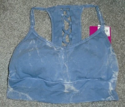Sujetador deportivo So Blue Flake con cordones en la espalda con tiras para mujer pequeño nuevo con etiquetas Foto 1 de 4