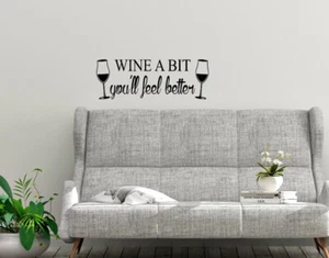 Pegatinas de pared de vinilo de diseño Wine a Bit calcomanías de pared arte de pared gráficos de pared - Imagen 1 de 5