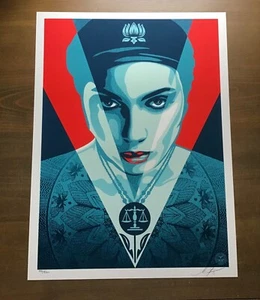 Shepard Fairey Obey Giant LOTUS MUJER Firmado Numerado Serigrafía - Imagen 1 de 3