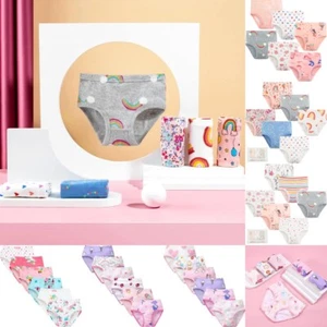 6Pack Toddler Girls Cotton Brief Underwear Cute Printed Panties Assorted Colors - Picture 1 of 21