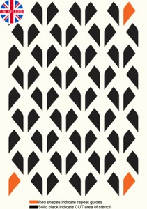 Abstract Stencil Allover Pattern Paint Furniture Wall Reusable Crafts Art TE115 - Picture 1 of 20