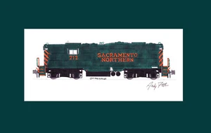 Sacramento Northern GP7 #712 11"x17" Matted Print Andy Fletcher signed - Picture 1 of 1