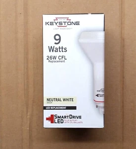 Keystone KT-LED94P-V-835-S Vertical 9W LED PL Bulb 35K G24q replace 26W CFL Bulb - Picture 1 of 8