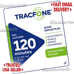 TracFone 120-minute Airtime Card Refill 90 Days Service Smartphones Android PIN - Picture 1 of 5