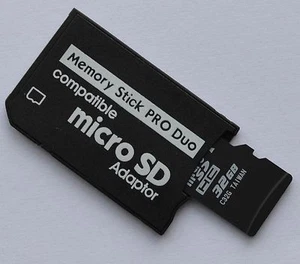 Adapter Memory Stick Produo mit 32 GB Speicherkarte für Sony PSP 2004 Konsole - Bild 1 von 2