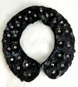 H&M Cuello Lentejuelas y Estrás Negro Aprox 16" Buen Estado #17382 - Imagen 1 de 6