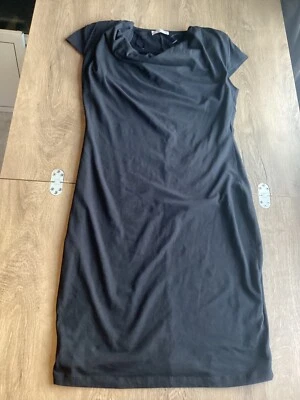 Black scoop neck shoulder pad dress Label Lab size 14 - Image 1 of 4