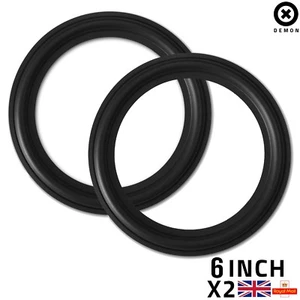 2x 6" inch Rubber Woofer Speaker Part Light Surrounds Repairs Spare 155MM UK - Picture 1 of 8