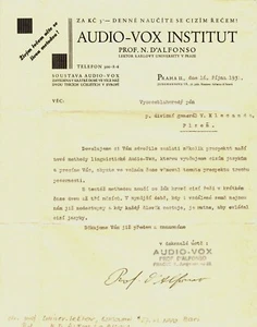 NICOLA D'ALFONSO Famoso Filólogo y Promotor de la Cultura Italiana/Checa TLS 1931 - Imagen 1 de 1