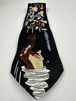 Corbata Taz de seda vintage 1993 Looney Tunes Mania Tasmanian Devil nunca usada Foto 1 de 4