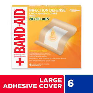 Band-Aid Brand Adhesive Covers with Neosporin Ointment, Large, 6 Ct