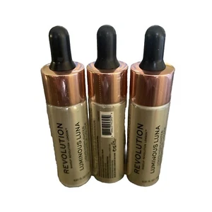 3 Pack - Makeup Revolution Liquid Highlighter ~ Luminous Luna - Picture 1 of 3