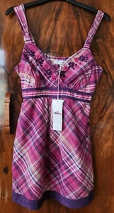 Debenhams Rocha John Rocha Pink/Purple Embellished Checked Sun Vest Size 8 BNWT - Picture 1 of 9
