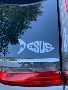 Jesus Fish Christian Faith God Window Sticker Vinyl Decal car bumper - Picture 1 of 2