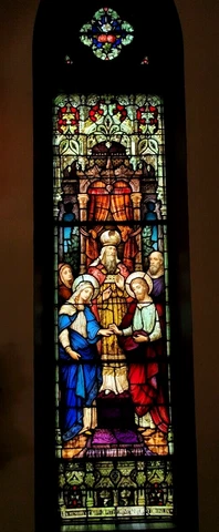 Gothic Mayer of Munich Stained Glass Church Window The Betrothal Mary and Joseph Cover