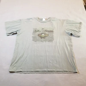 Vintage Nike Tennis T-Shirt 2XL Green Short Sleeve Swoosh - Picture 1 of 7