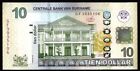 🇸🇷  Suriname $ 10 Dollars 2012-2020   AUNC BANKNOTE