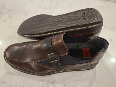 RIEKER Brown Black Leather Anti Stress Shoes EU 39 US 8-8.5 - Image 1 of 4