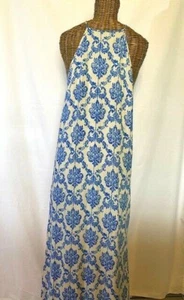 LE SAMPLE - CREAM BLUE ORANGE SLEEVELESS DRESS - M - Picture 1 of 3