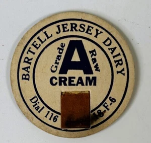 Vintage Milchflaschenverschluss Bartell Jersey Milchklasse A Rohcreme - Bild 1 von 2