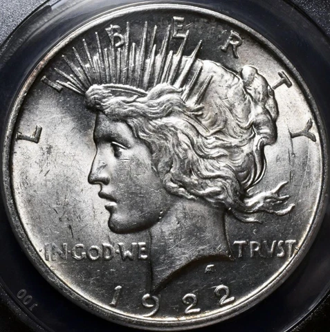1922-S MS62 ANACS PEACE DOLLAR ID#EE920 Cover