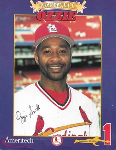 St Louis Cardinals OZZIE SMITH Preprint Autographed 1996 Baseball Farewell Photo - Picture 1 of 1