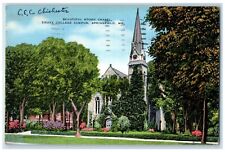 1940 Beautiful Stone Chapel Drury College Campus Springfield Missouri Postcard