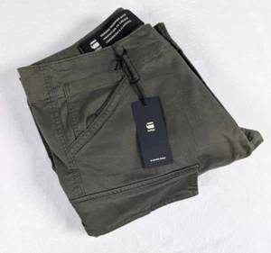 G Star Raw Rovic Zip 3D Tapered Pants Mens 34/32 Dark Green Army NWT - Picture 1 of 14