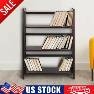 3 Regal Klappbar Stapelbar Bücherregal Aufbewahrung Regal Organizer 27,5" W Espresso - Bild 1 von 11