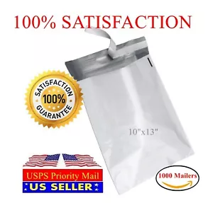 1000 PM#4 10X13 Poly Bag Mailers Envelopes Shipping Self Sealing 2.0Mil 10”X13” - Picture 1 of 10